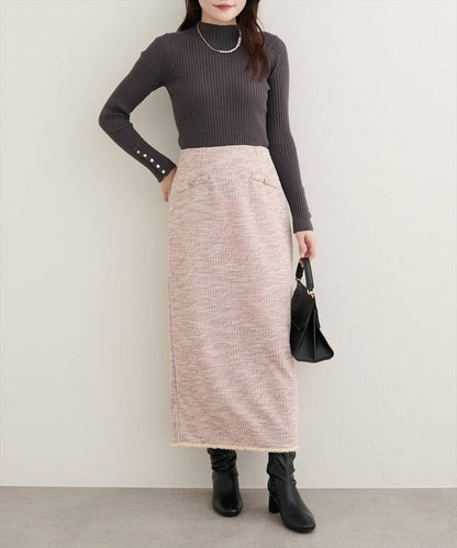 【natural couture】彈力粗花呢修身半身裙