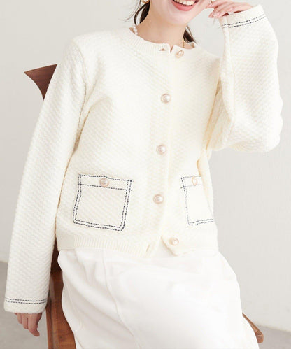 配色拼接針織夾克