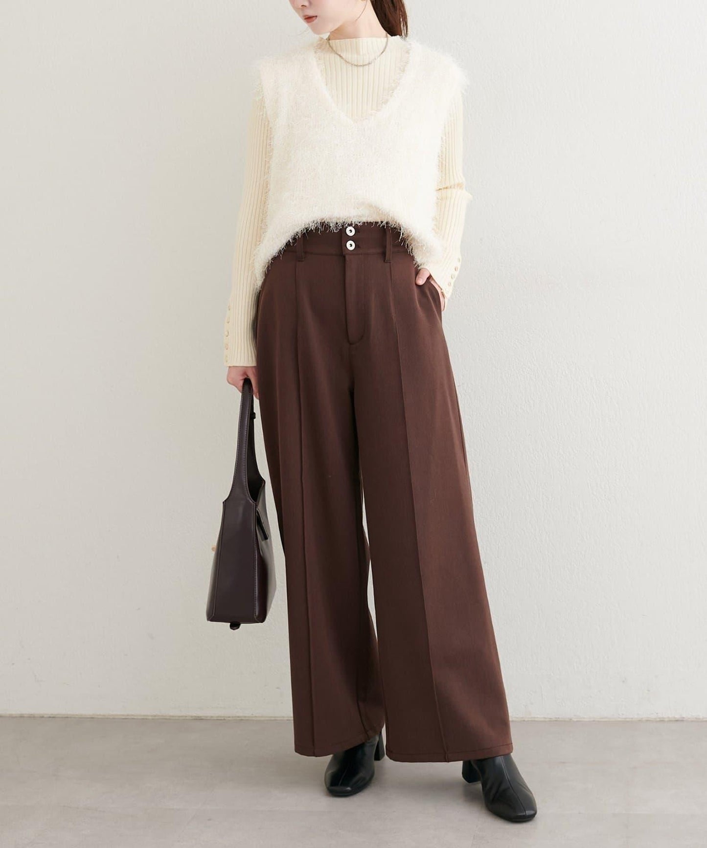 【natural couture】羽毛紗V領背心