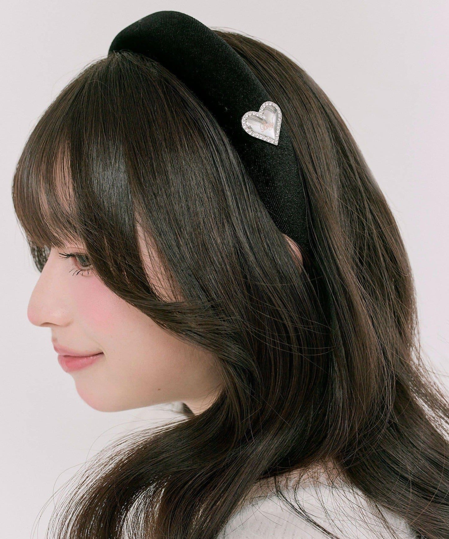 心形標誌天鵝絨髮箍