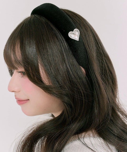 心形標誌天鵝絨髮箍
