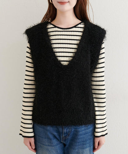 【natural couture】羽毛紗V領背心