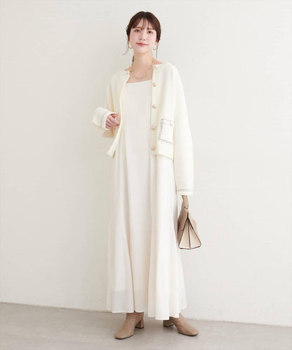 【natural couture】拼色縫線針織夾克