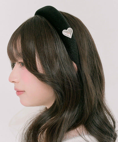 心形標誌天鵝絨髮箍