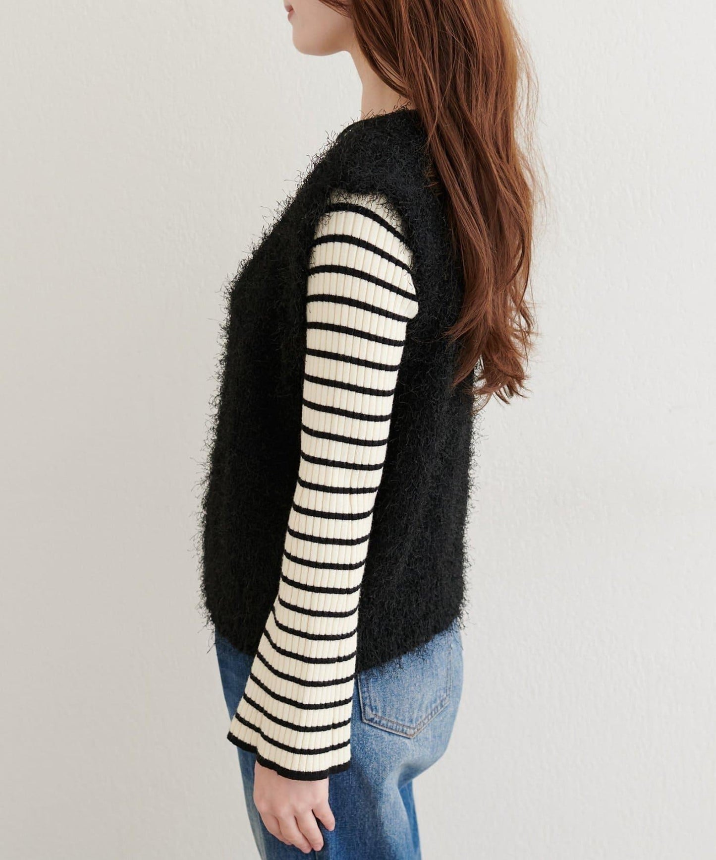 【natural couture】羽毛紗V領背心