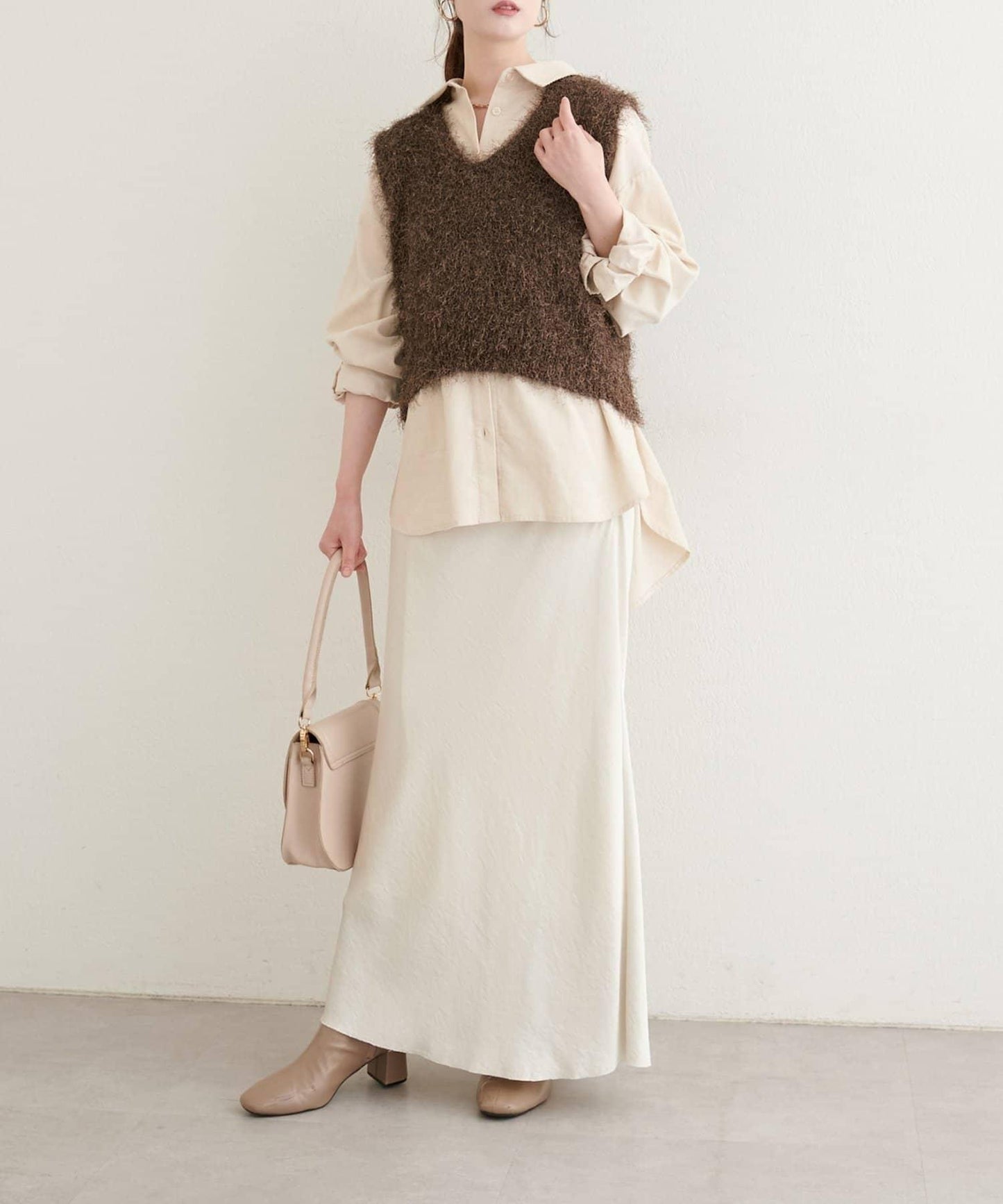 【natural couture】羽毛紗V領背心