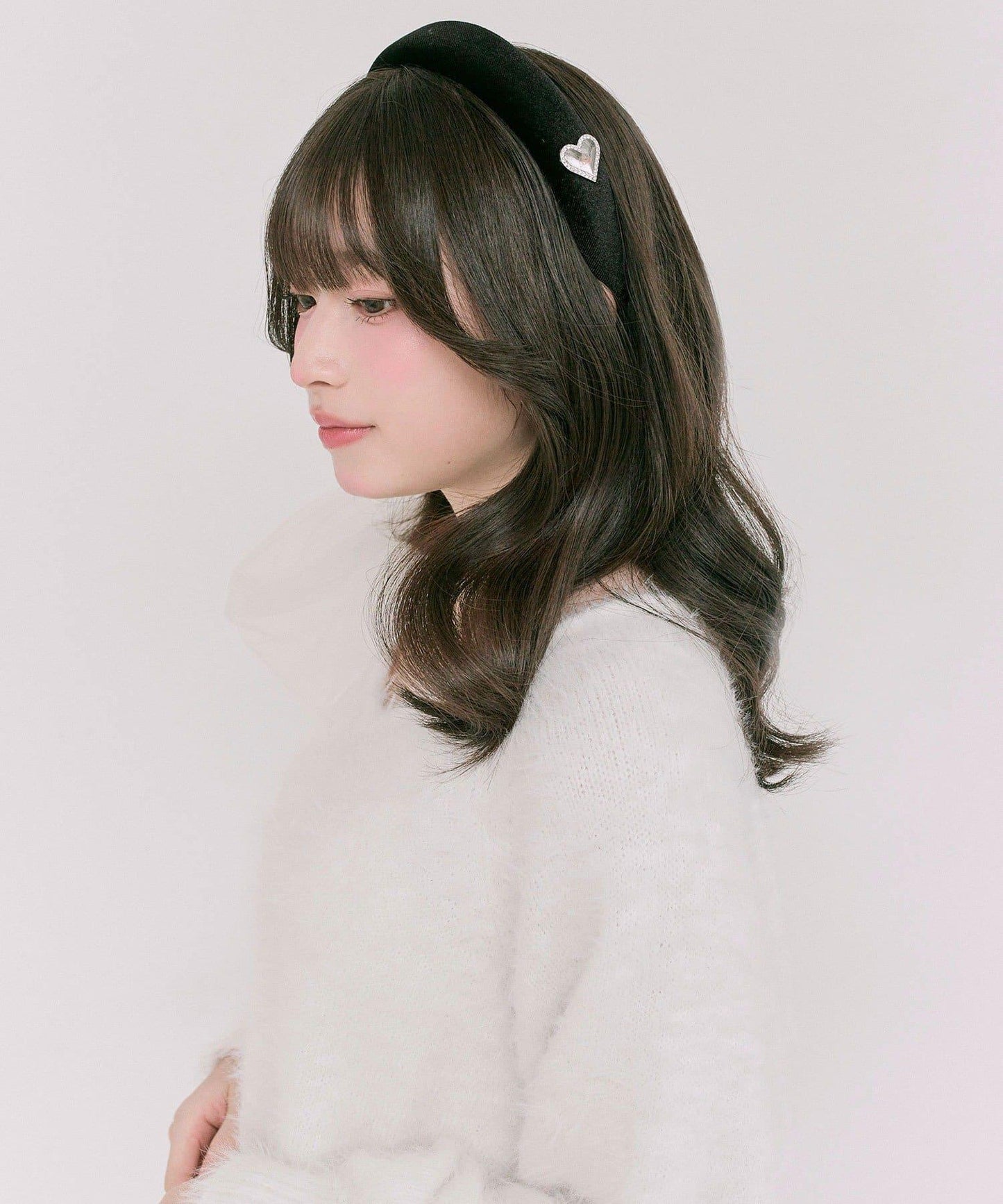 心形標誌天鵝絨髮箍