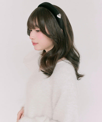 心形標誌天鵝絨髮箍