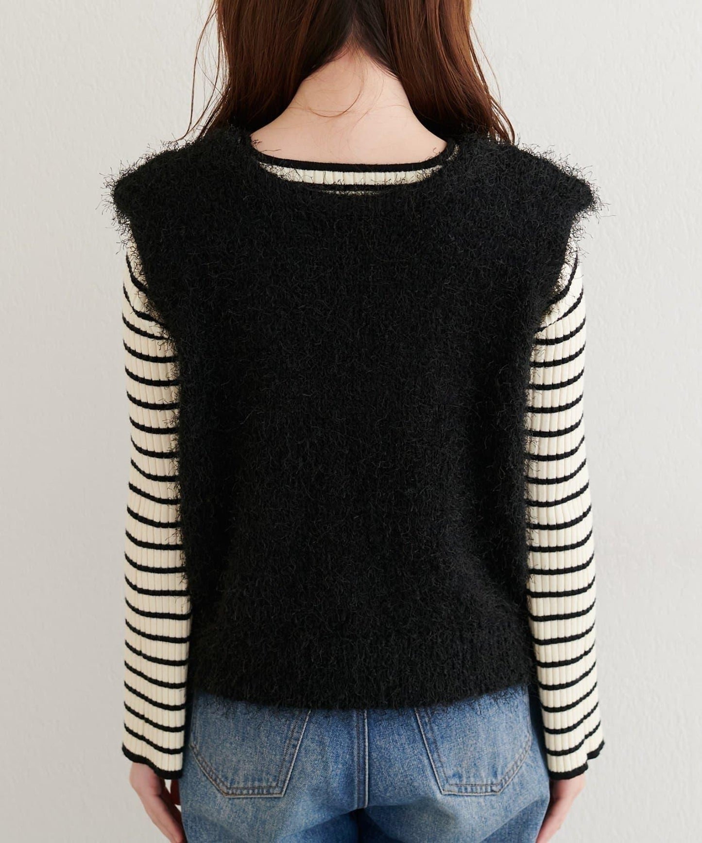 【natural couture】羽毛紗V領背心