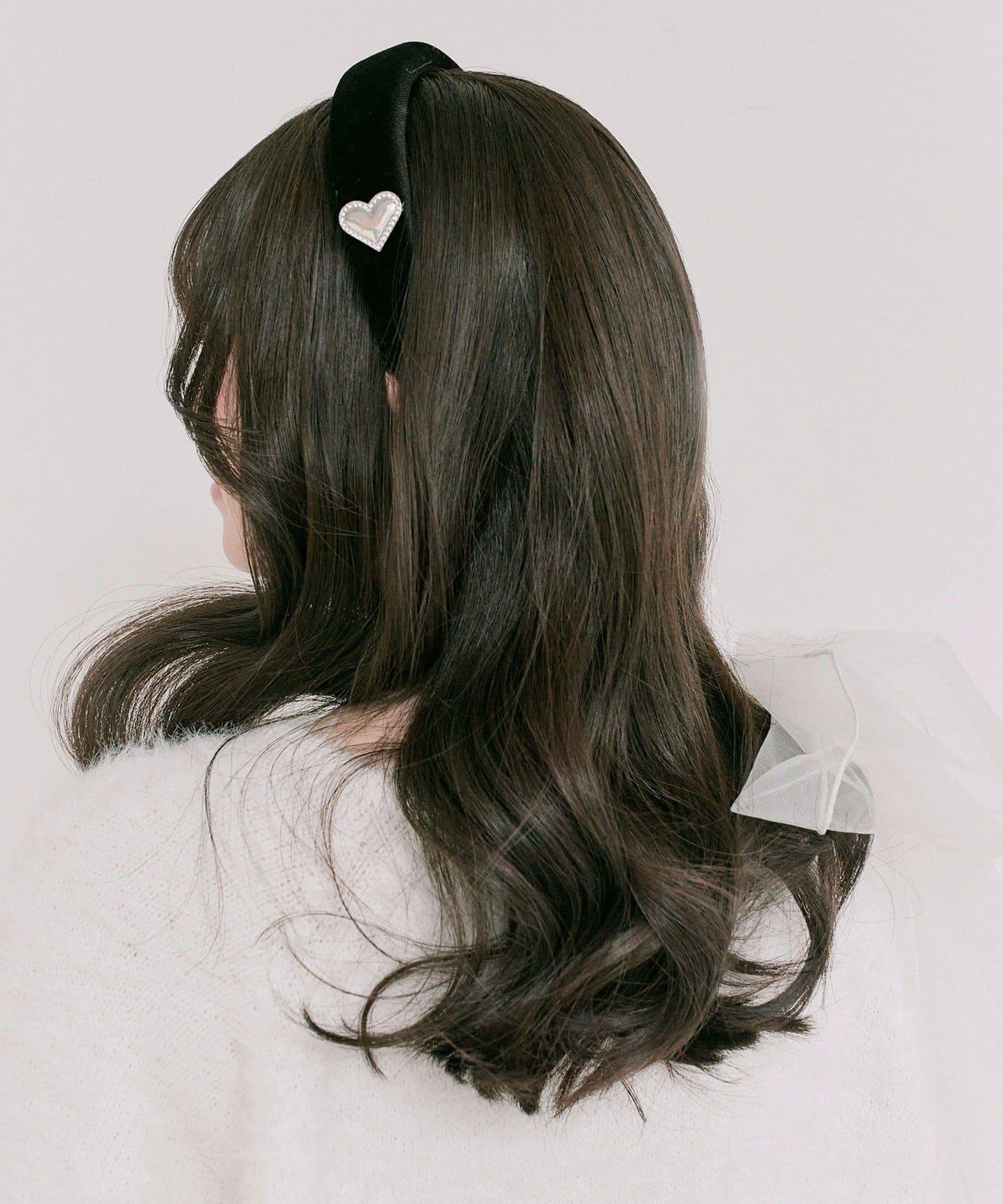 心形標誌天鵝絨髮箍