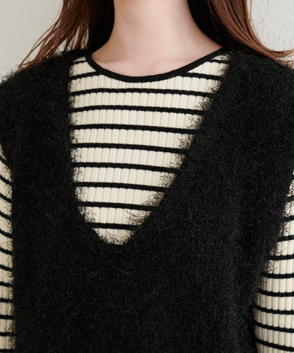 【natural couture】羽毛紗V領背心