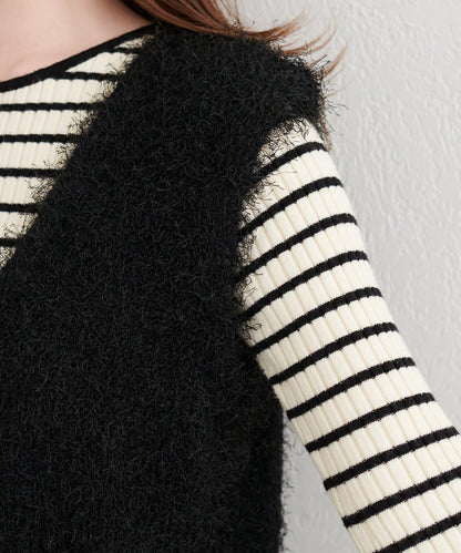 【natural couture】羽毛紗V領背心