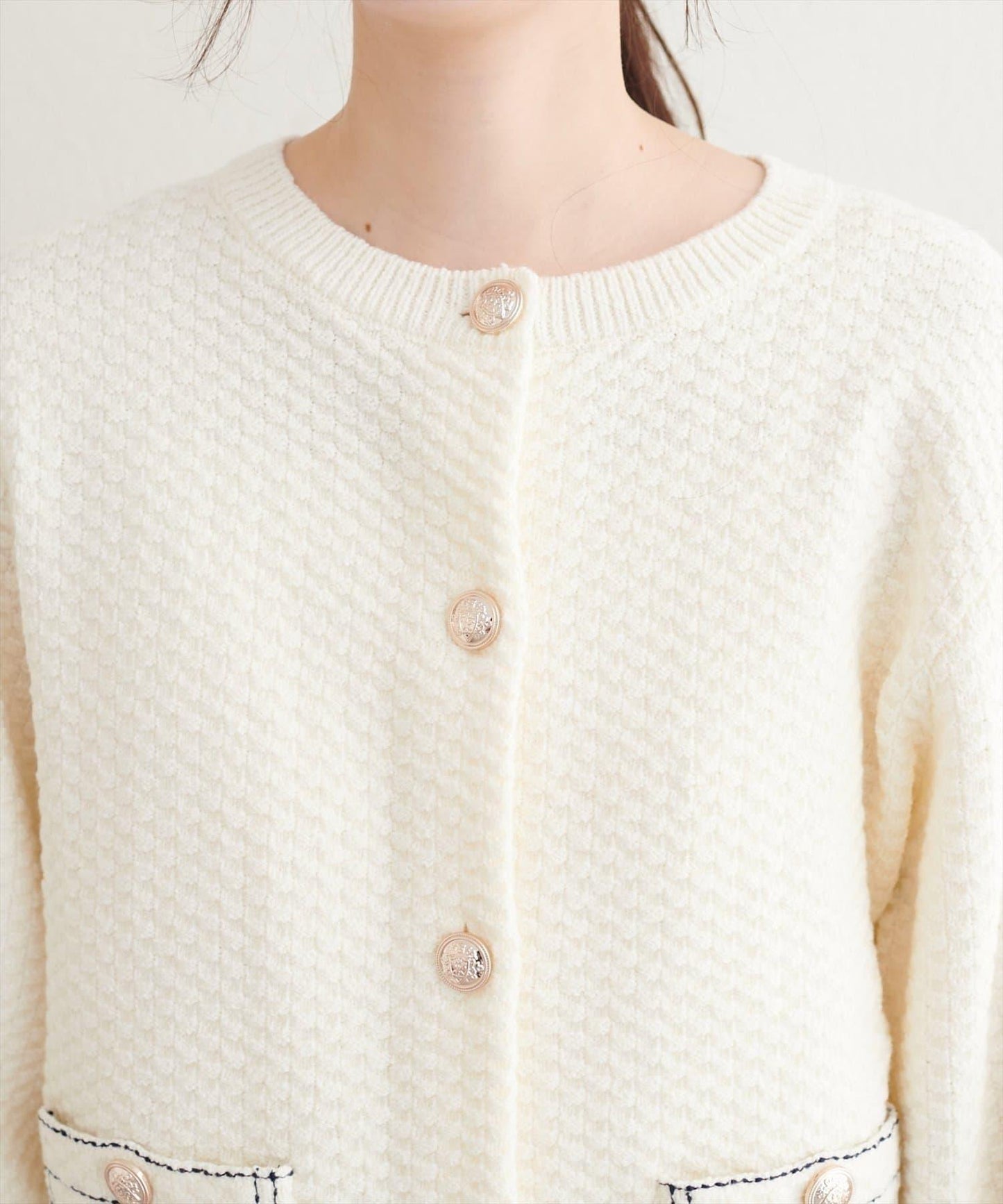 配色拼接針織夾克