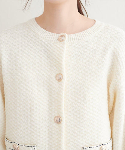 【natural couture】拼色縫線針織夾克