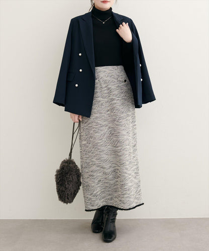 【natural couture】彈力粗花呢修身半身裙