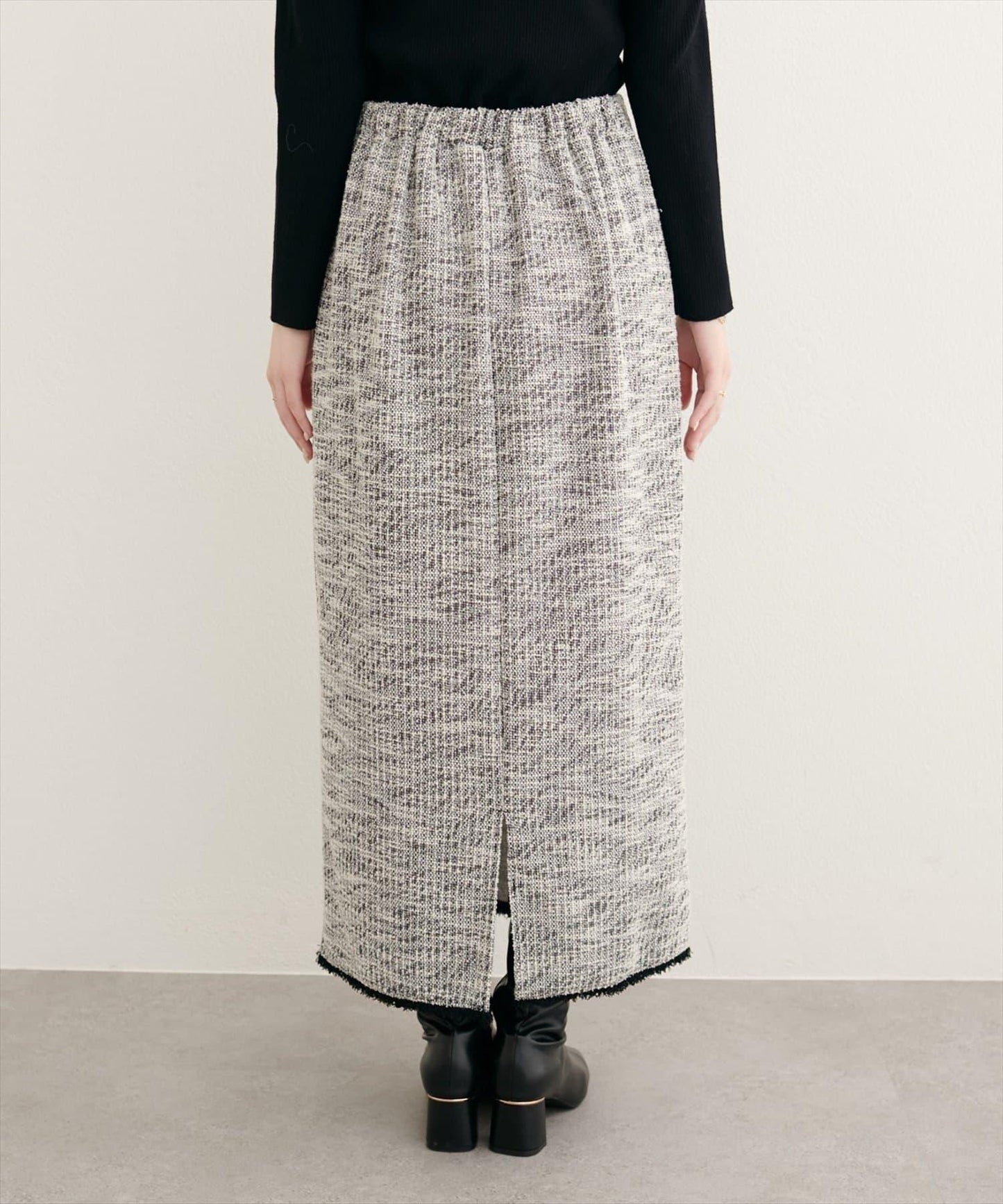 【natural couture】彈力粗花呢修身半身裙