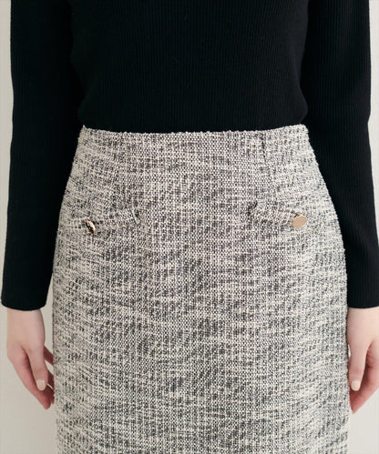 【natural couture】彈力粗花呢修身半身裙
