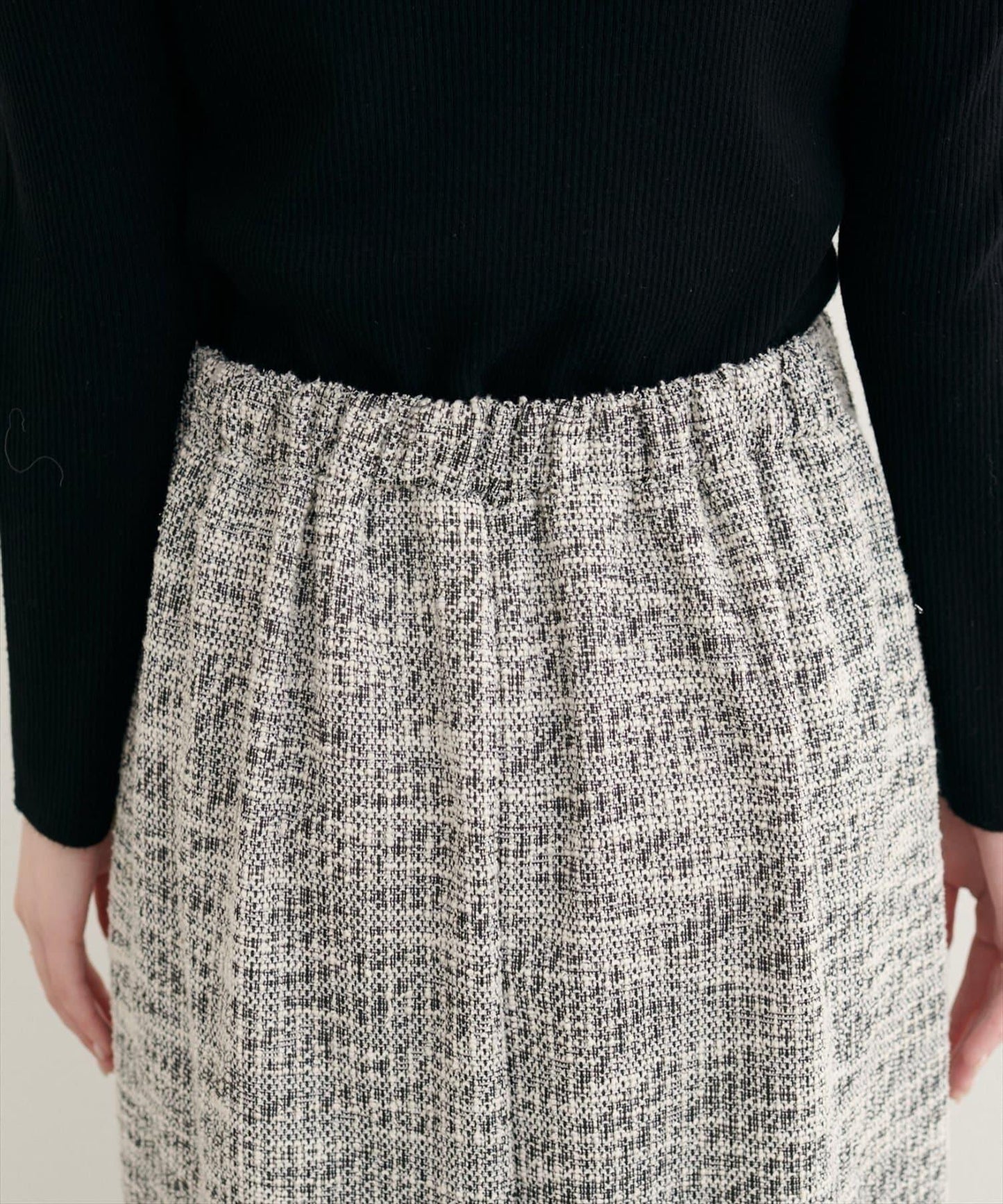 【natural couture】彈力粗花呢修身半身裙