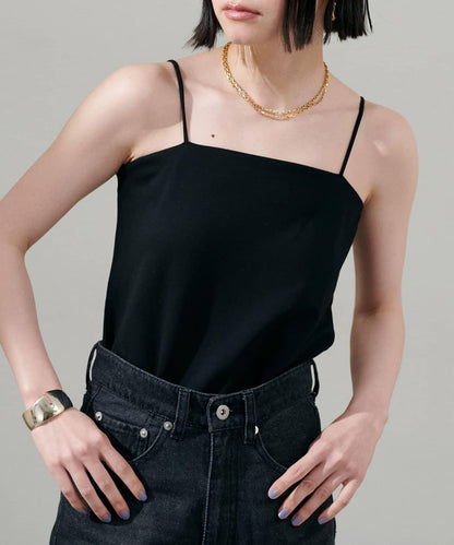 【LARUTA】帶胸墊人造絲針織吊帶背心