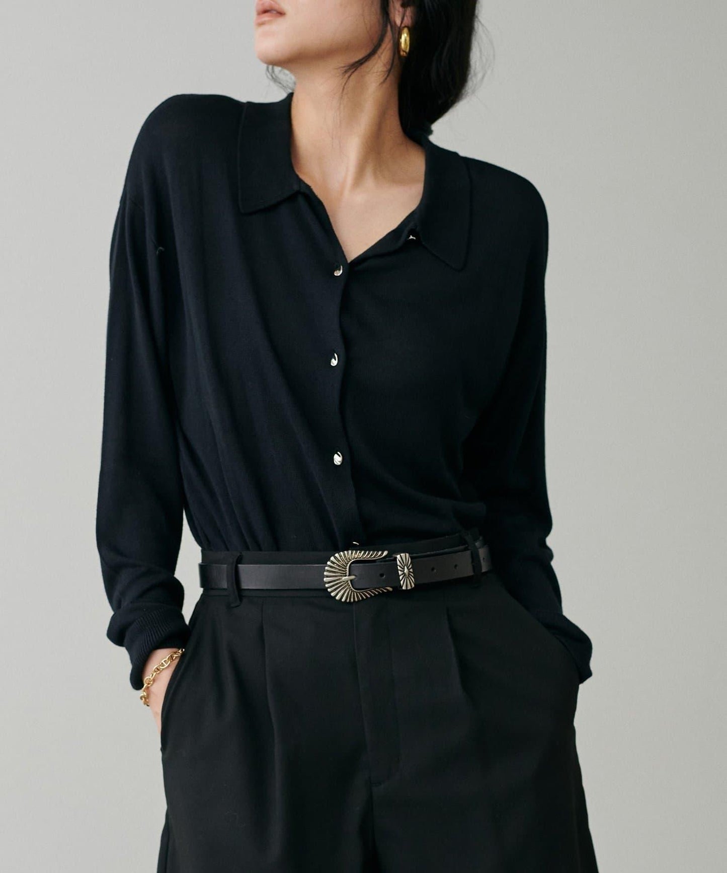 【LARUTA】垂墜感針織POLO衫