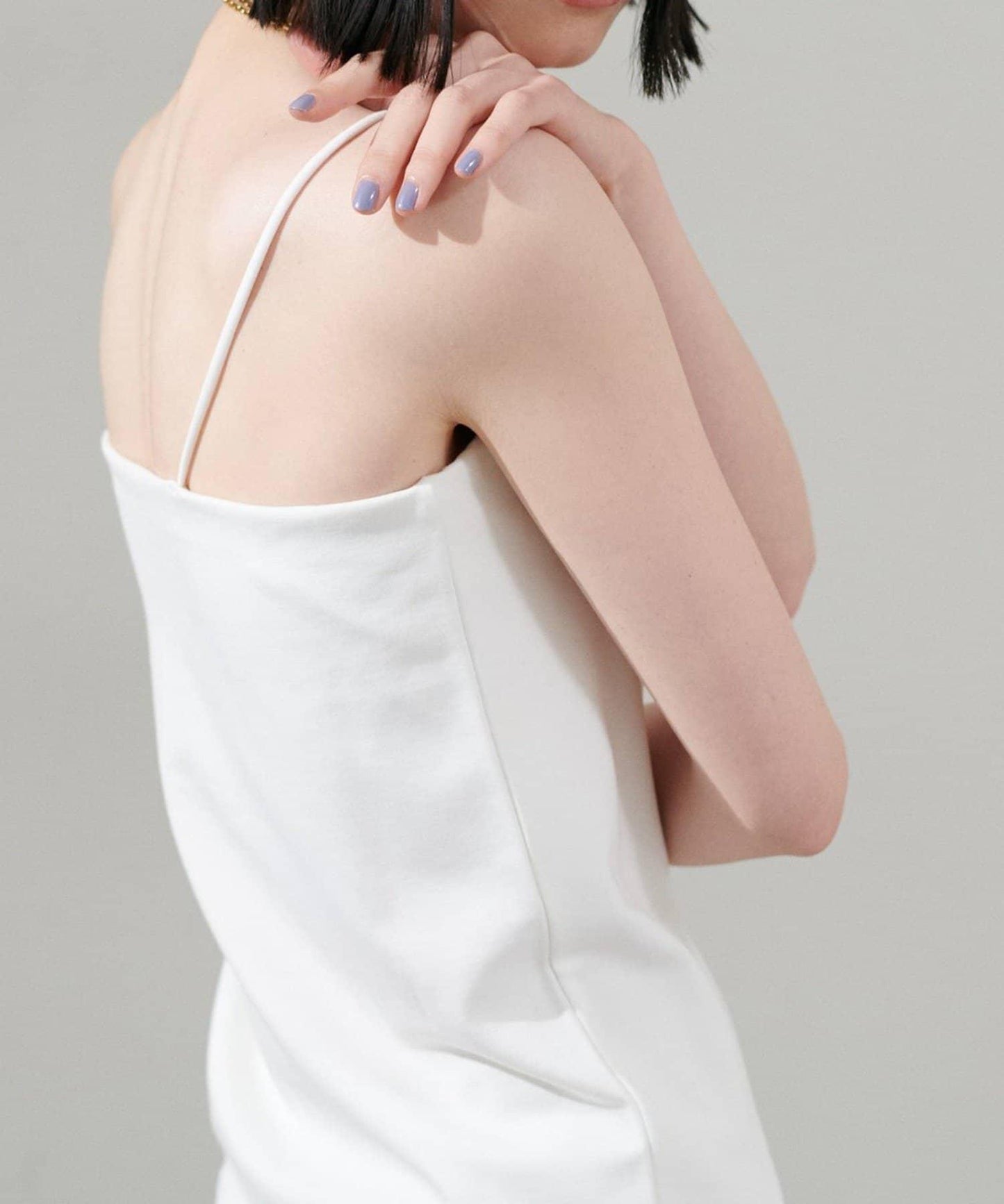 【LARUTA】帶胸墊人造絲針織吊帶背心