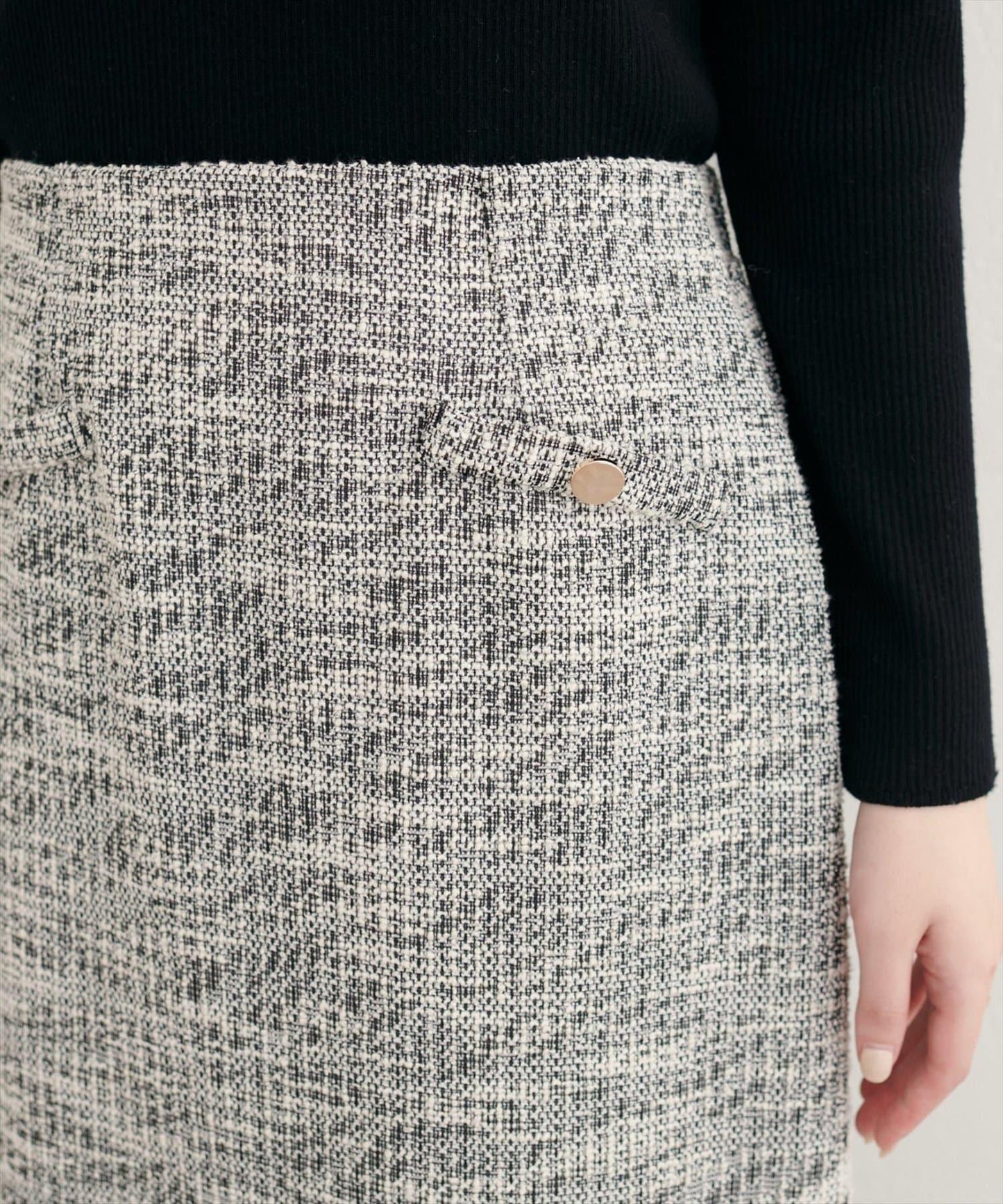 【natural couture】彈力粗花呢修身半身裙