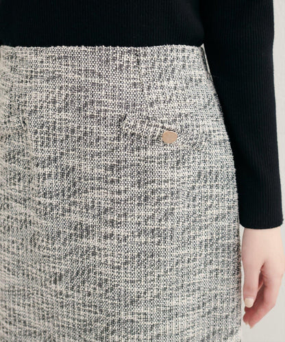 【natural couture】彈力粗花呢修身半身裙