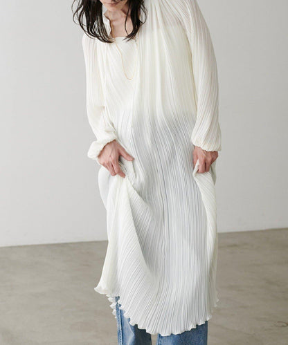 【LARUTA】百褶直筒連衣裙