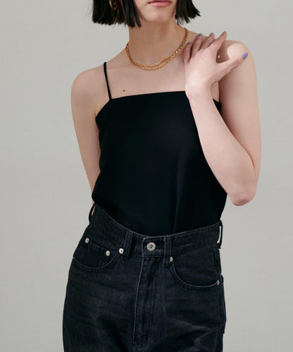 【LARUTA】帶胸墊人造絲針織吊帶背心