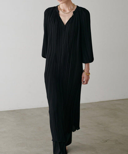 【LARUTA】百褶直筒連衣裙