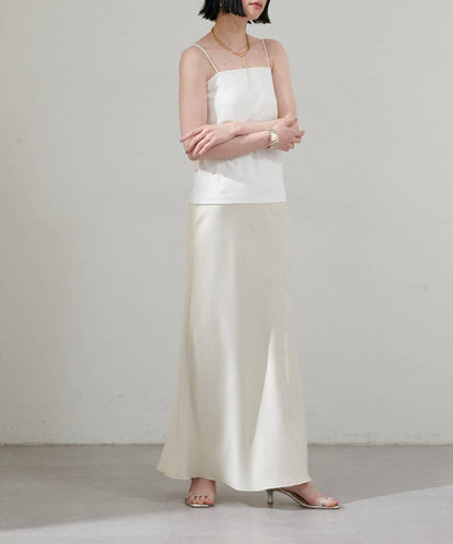 【LARUTA】帶胸墊人造絲針織吊帶背心