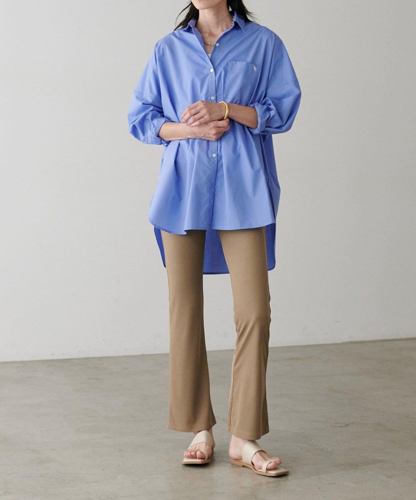 【LARUTA】美麗剪裁羅紋長褲