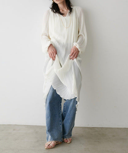 【LARUTA】百褶直筒連衣裙