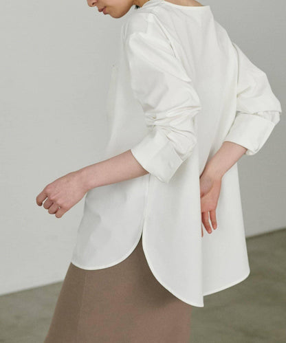 【LARUTA】寬幅PU混紡帶袖口套頭衫