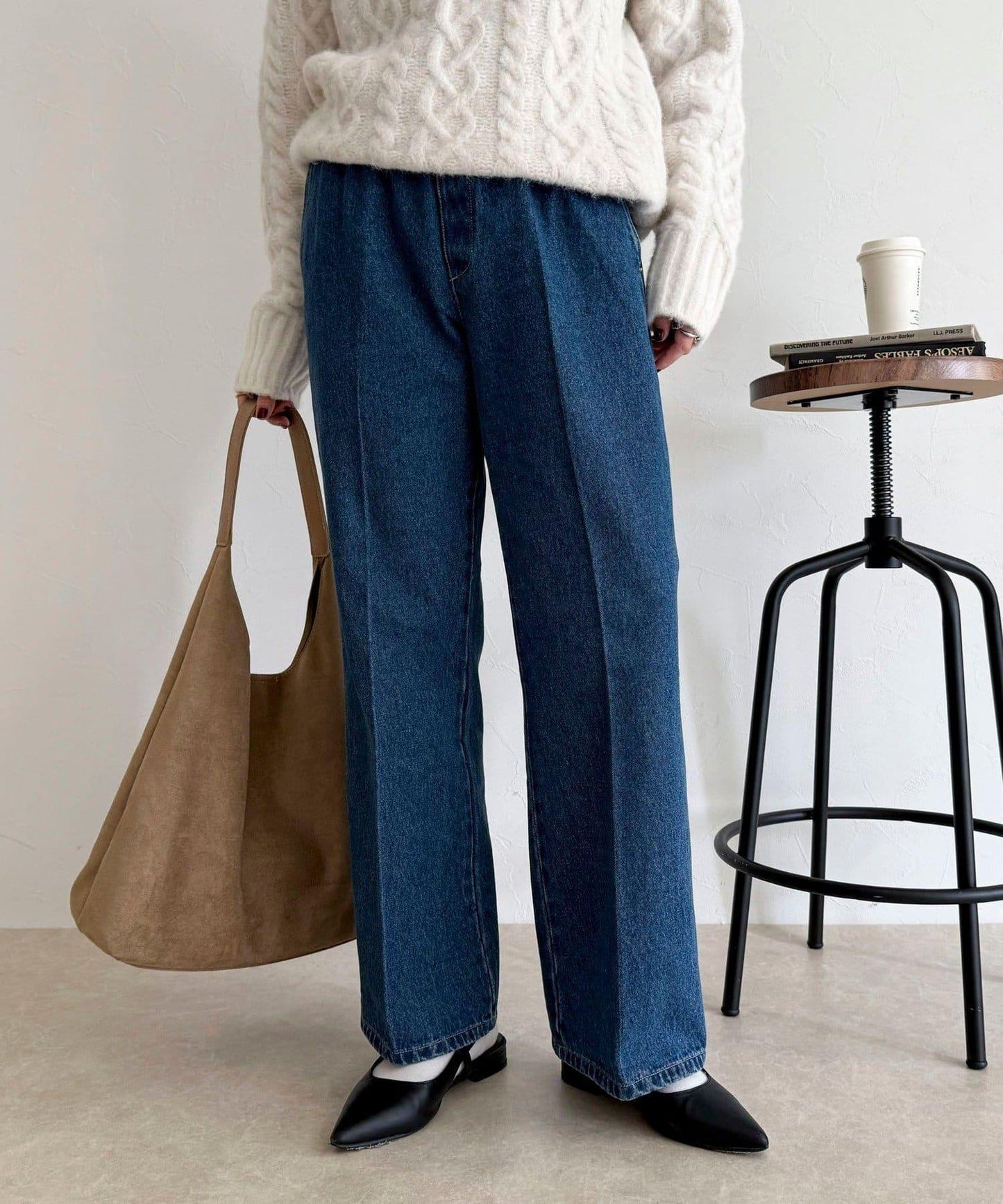 喇叭牛仔休閒褲