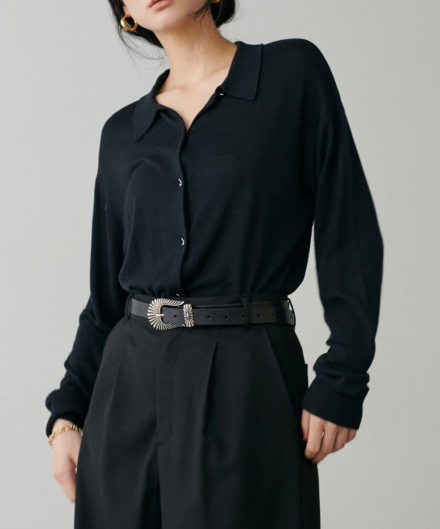 【LARUTA】垂墜感針織POLO衫