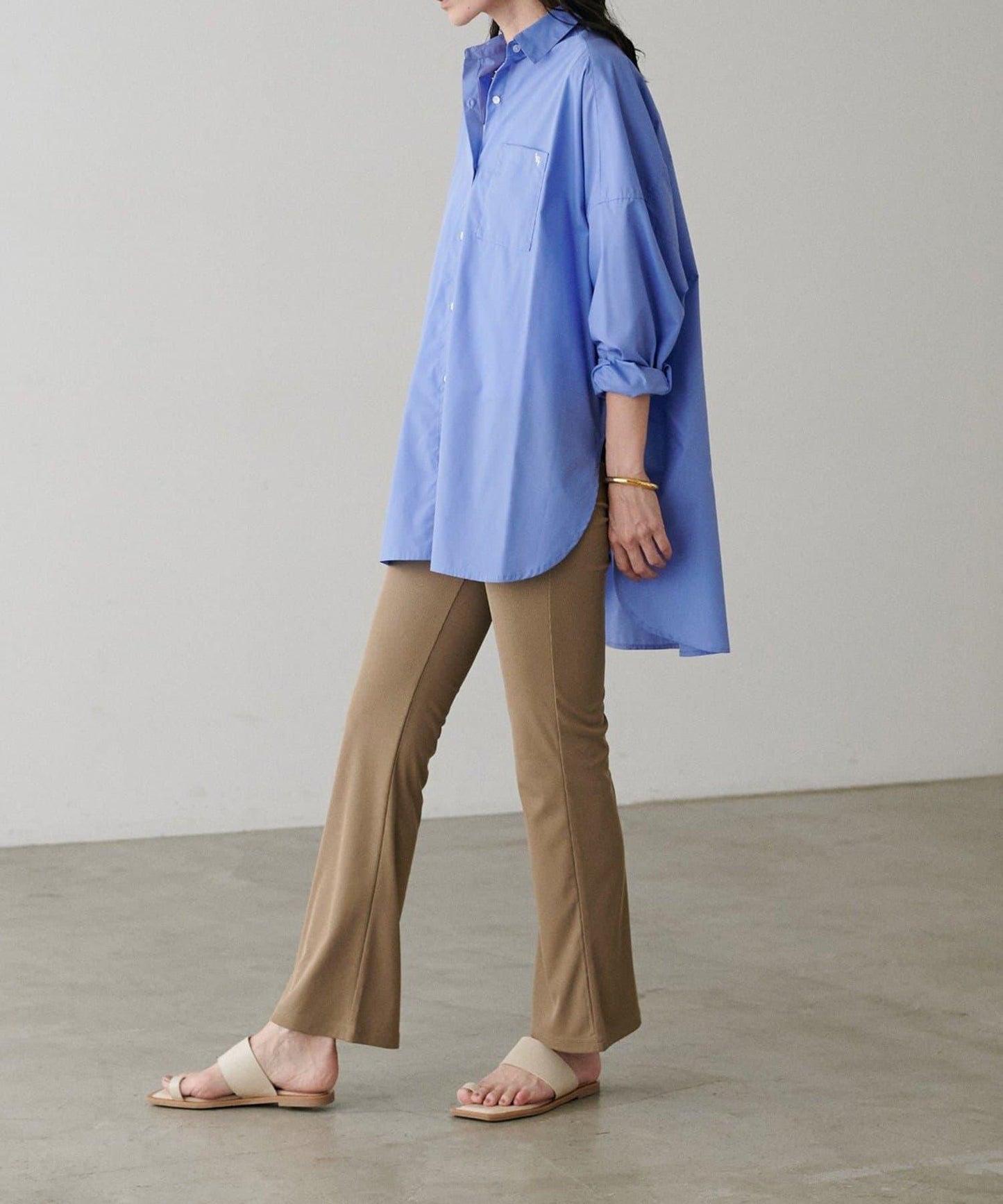 【LARUTA】美麗剪裁羅紋長褲