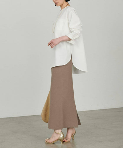 【LARUTA】寬幅PU混紡帶袖口套頭衫