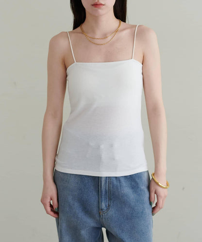 【LARUTA】帶胸墊人造絲針織吊帶背心