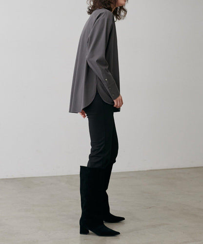 【LARUTA】寬幅PU混紡帶袖口套頭衫