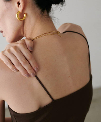 【LARUTA】帶胸墊人造絲針織吊帶背心