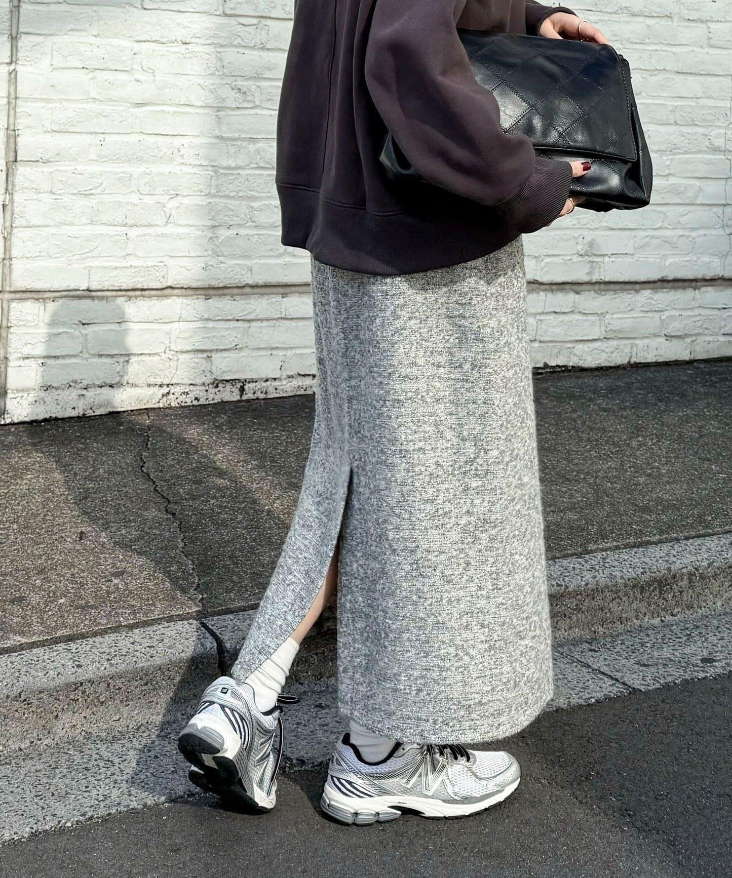 亮片粗花呢半身裙