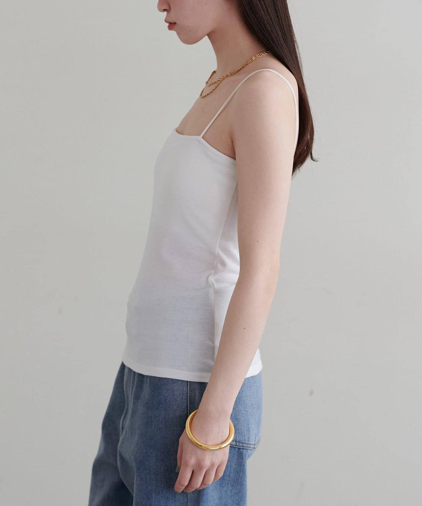 【LARUTA】帶胸墊人造絲針織吊帶背心