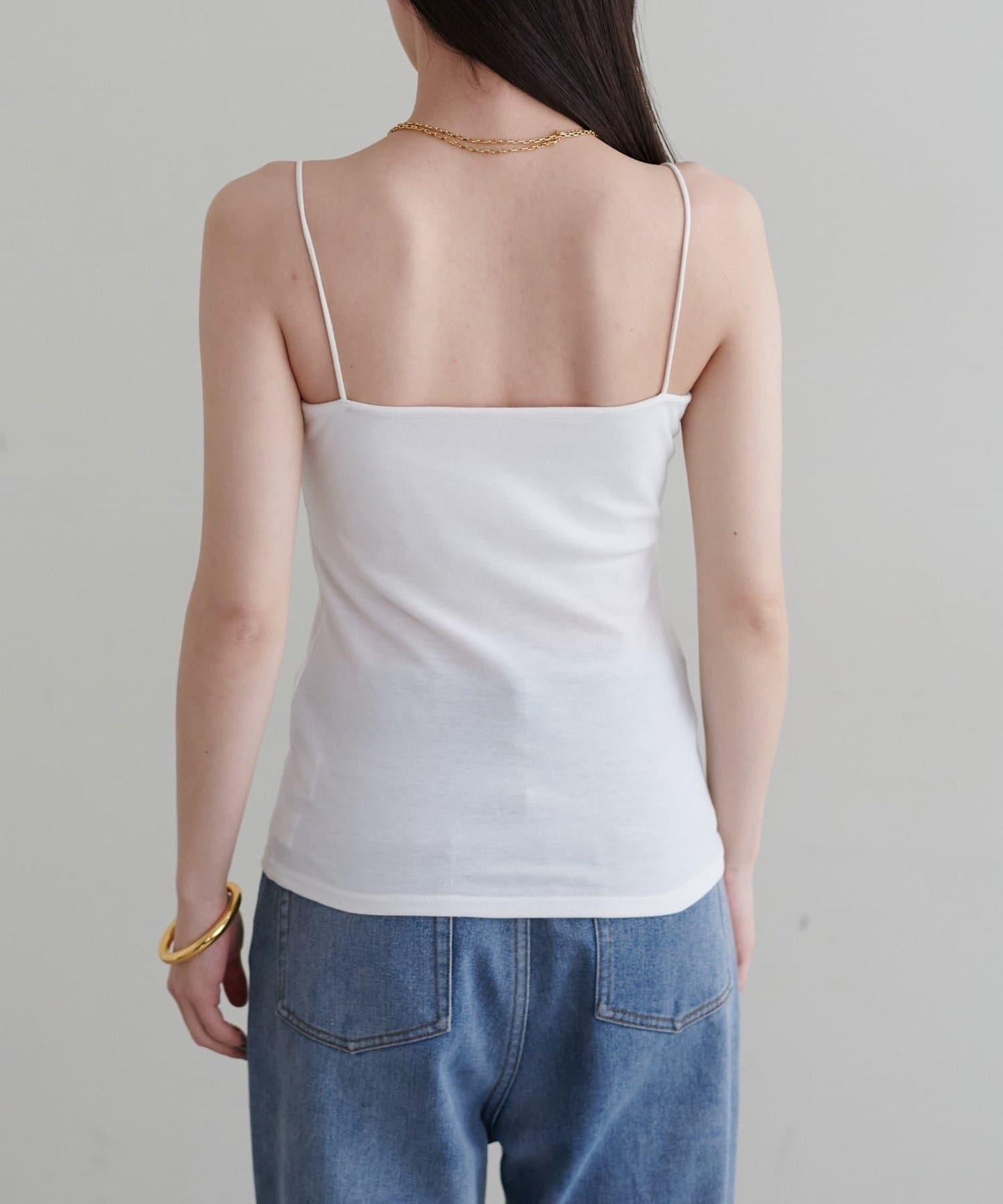 【LARUTA】帶胸墊人造絲針織吊帶背心