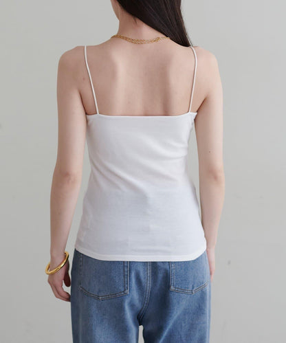 【LARUTA】帶胸墊人造絲針織吊帶背心