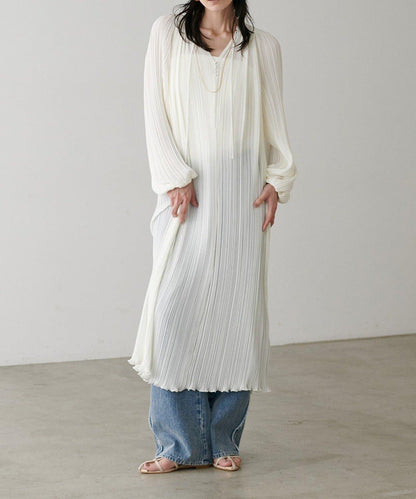 【LARUTA】百褶直筒連衣裙