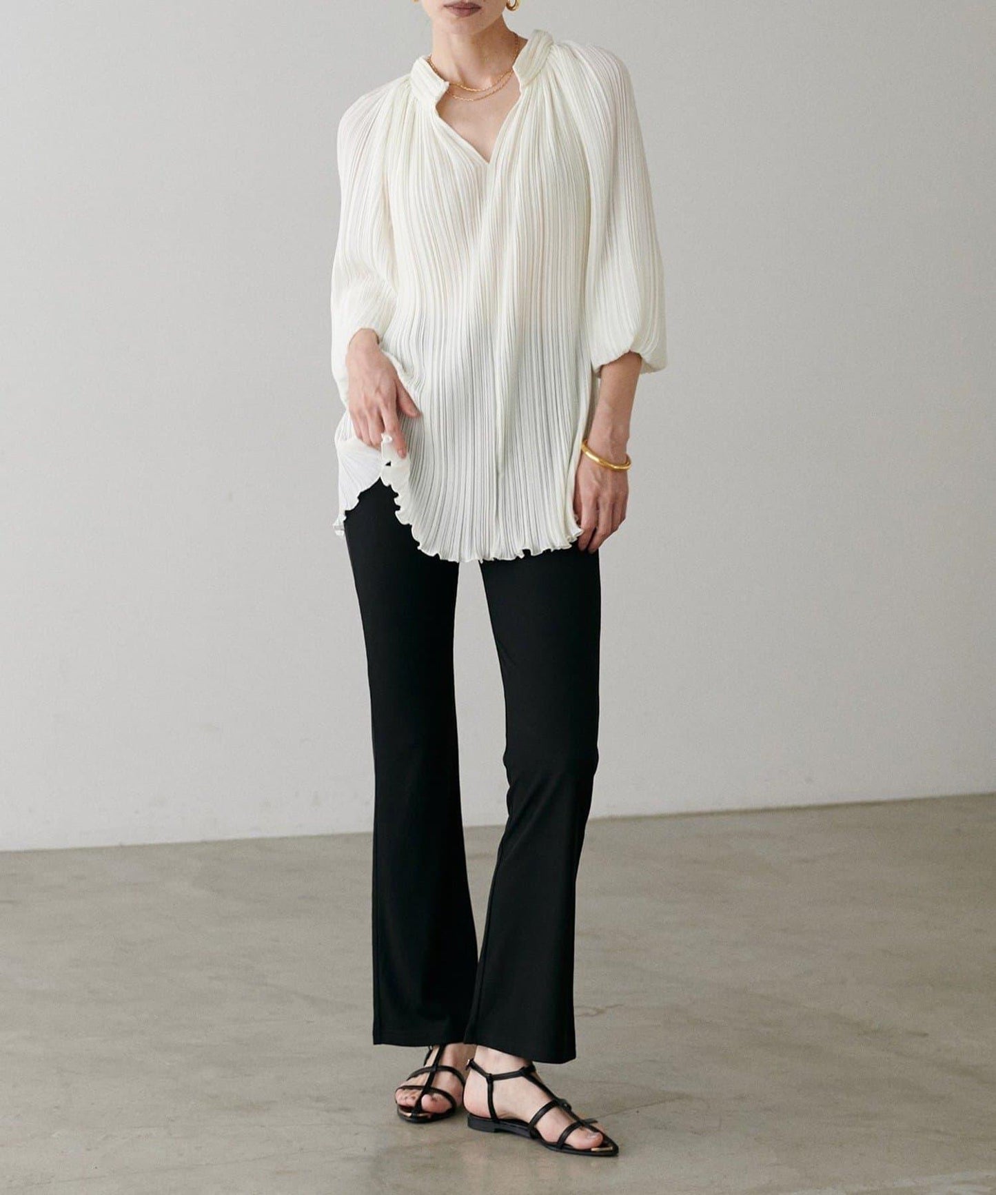 【LARUTA】美麗剪裁羅紋長褲