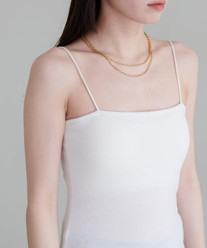 【LARUTA】帶胸墊人造絲針織吊帶背心