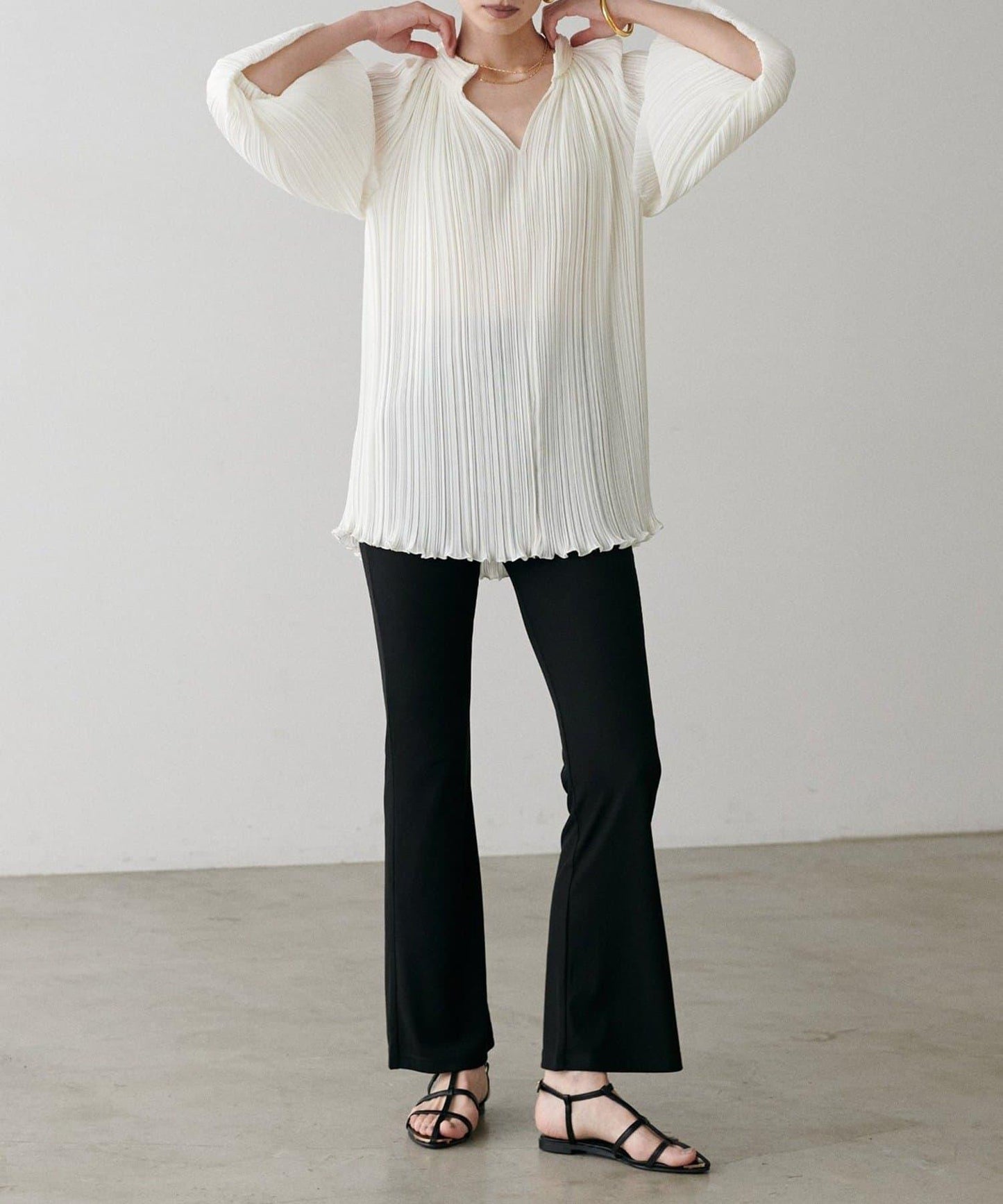 【LARUTA】美麗剪裁羅紋長褲