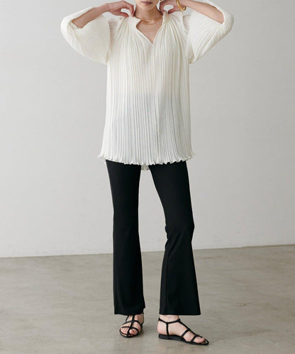 【LARUTA】美麗剪裁羅紋長褲